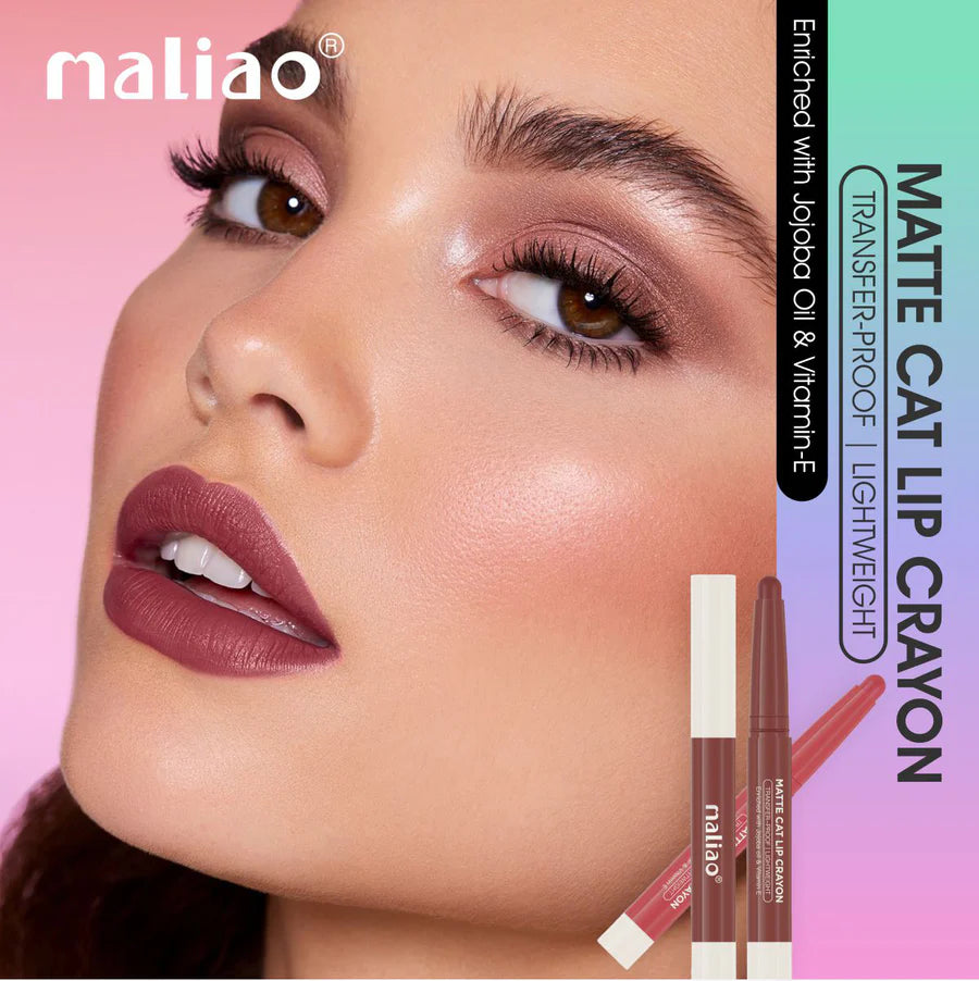 Maliao Matte Cat Lip Crayon Transfer Proof And Light Weight Long Lasting Color