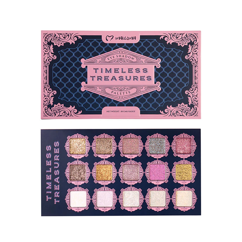 Makezmia Timeless Treasures Shimmer & Holographic Eyeshadow Palette