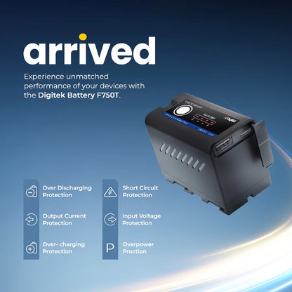 Digitek LED-D576 Bi-Color Video Light delivers 42W of adjustable bi-color illumination, Sony NP-F750C/ NP-F770 Type-C Camera Battery 7.4V.