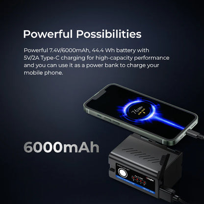 Digitek LED-D576 Bi-Color Video Light delivers 42W of adjustable bi-color illumination, Sony NP-F750C/ NP-F770 Type-C Camera Battery 7.4V.