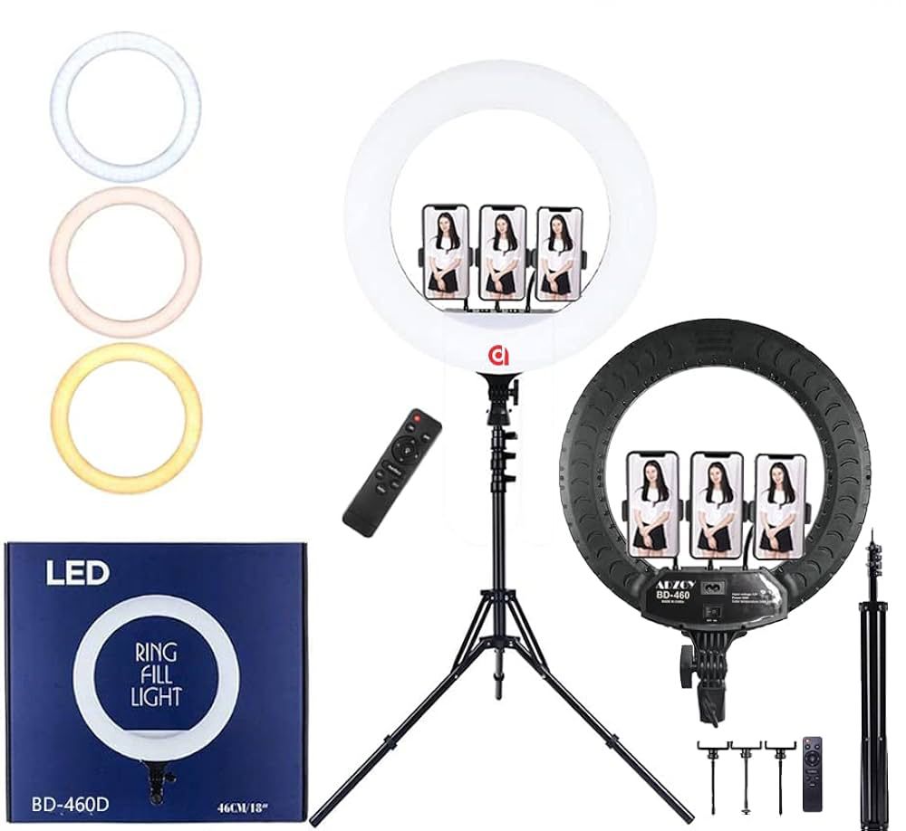 Ring Light Studio Mobile Selfie Light with Stand, Bd-460D 46cm/18"