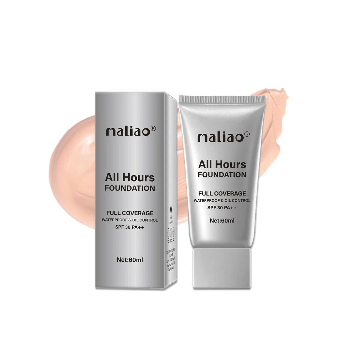 Maliao All Hours Foundation Full Coverage 60ml Tube
