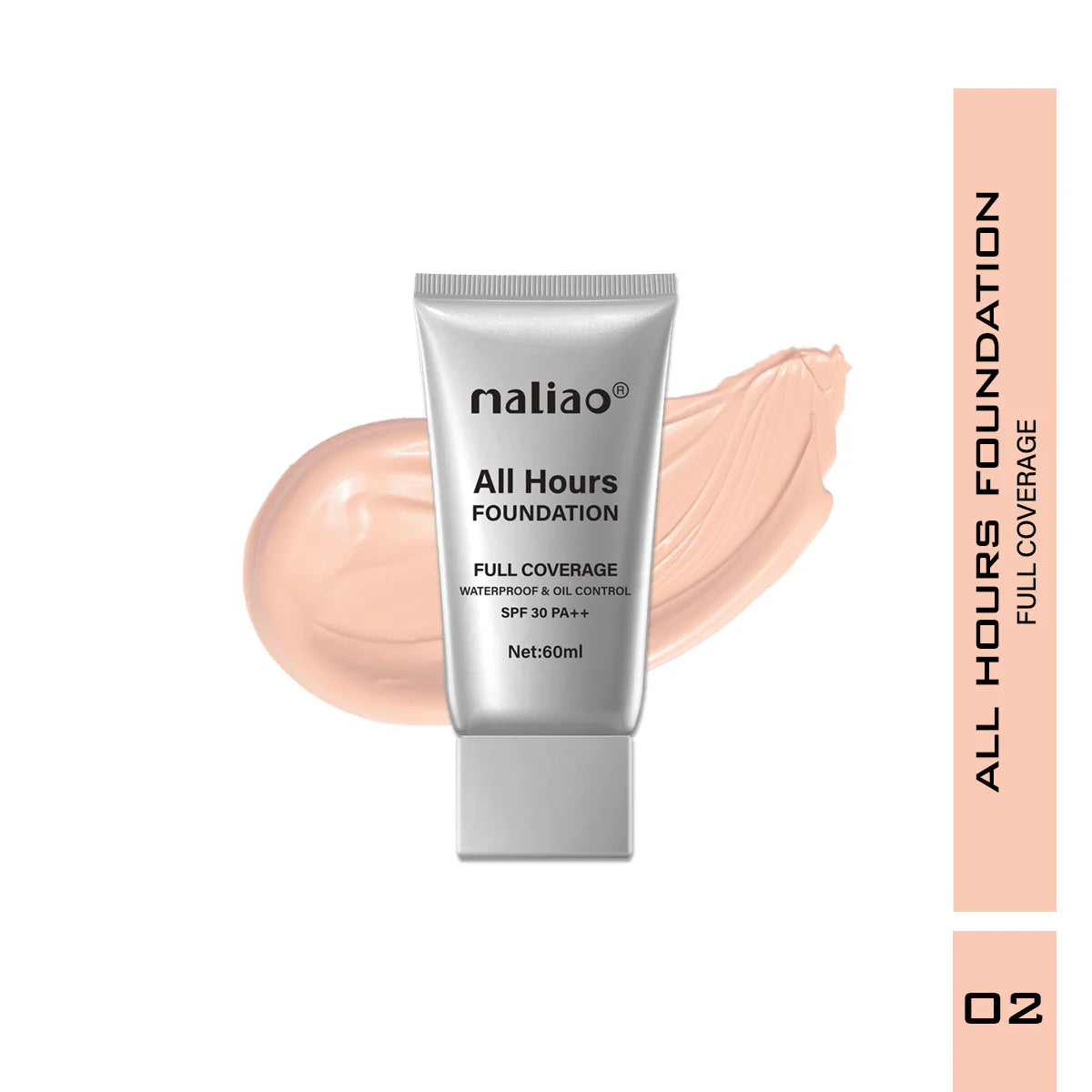 Maliao All Hours Foundation Full Coverage 60ml Tube
