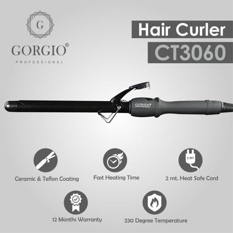 Gorgio Professional Hair Curling Tong (CT 3060) 19mm