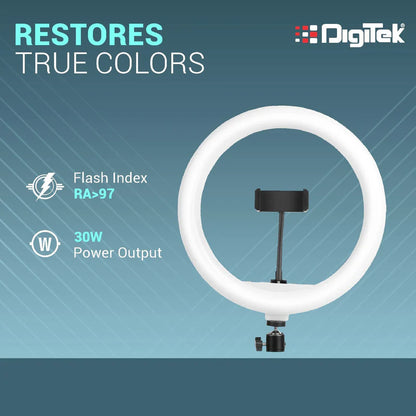 Digitek (DRL-14C) Professional (31cm) Dual Temperature LED Ring Light with Tripod Stand for YouTube, Photo-Shoot, Video Shoot, Live Stream, Makeup, Vlogging & More