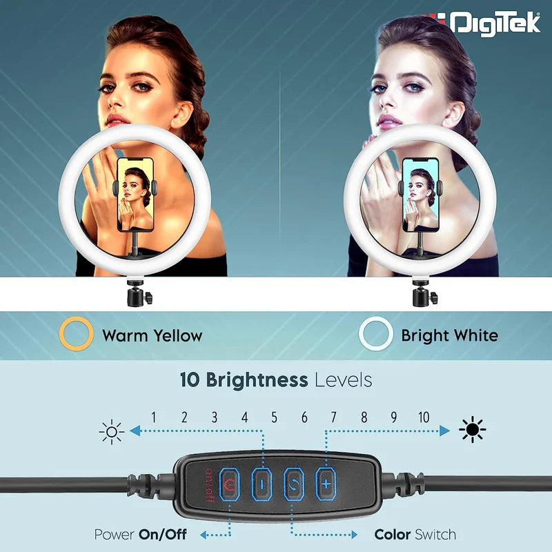 Digitek (DRL-14C) Professional (31cm) Dual Temperature LED Ring Light with Tripod Stand for YouTube, Photo-Shoot, Video Shoot, Live Stream, Makeup, Vlogging & More