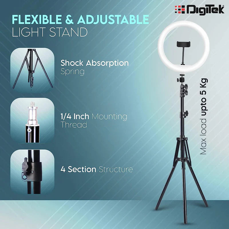 Digitek (DRL-14C) Professional (31cm) Dual Temperature LED Ring Light with Tripod Stand for YouTube, Photo-Shoot, Video Shoot, Live Stream, Makeup, Vlogging & More