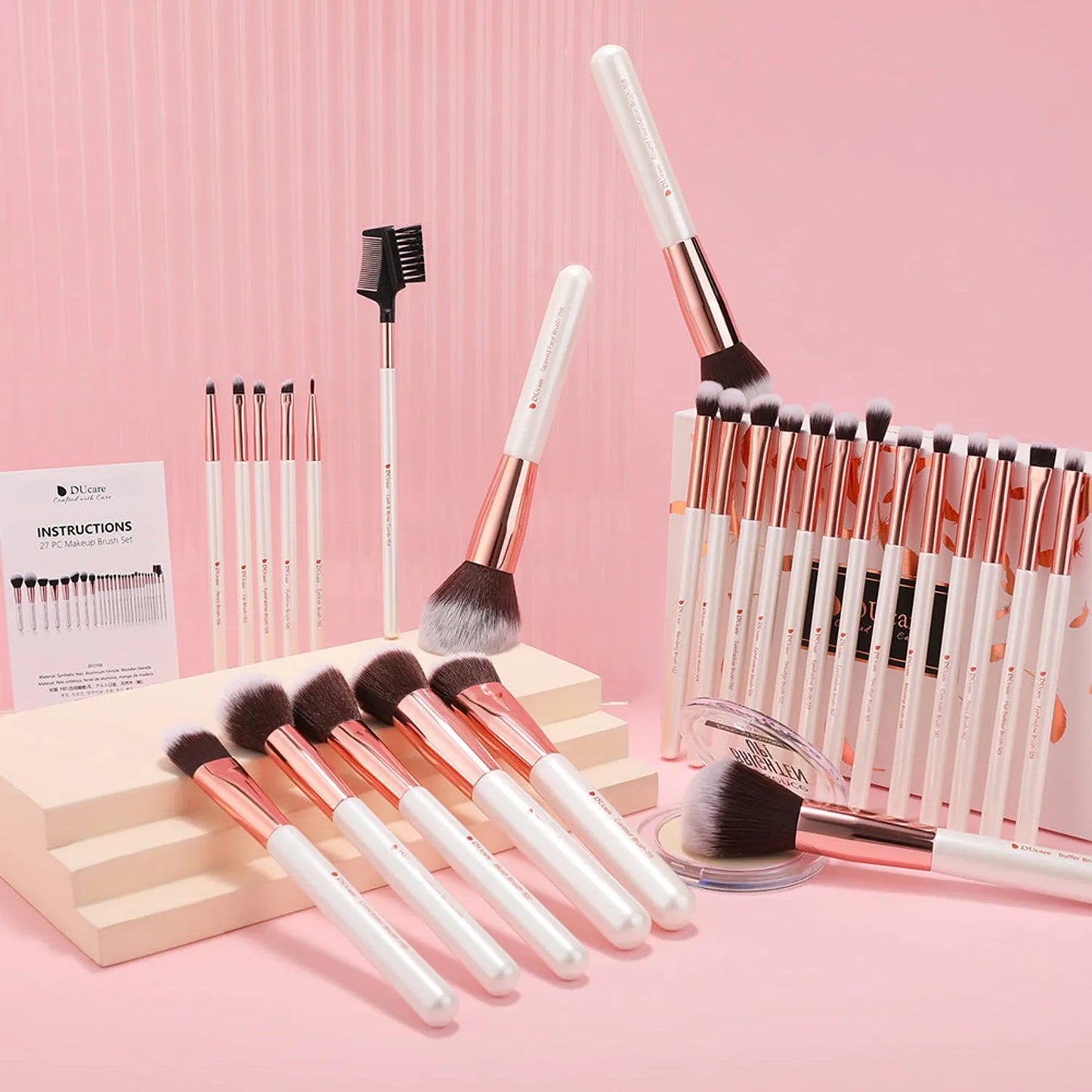 Ducare White Angel Premium Soft 27Pcs Eye & Face Brush Set