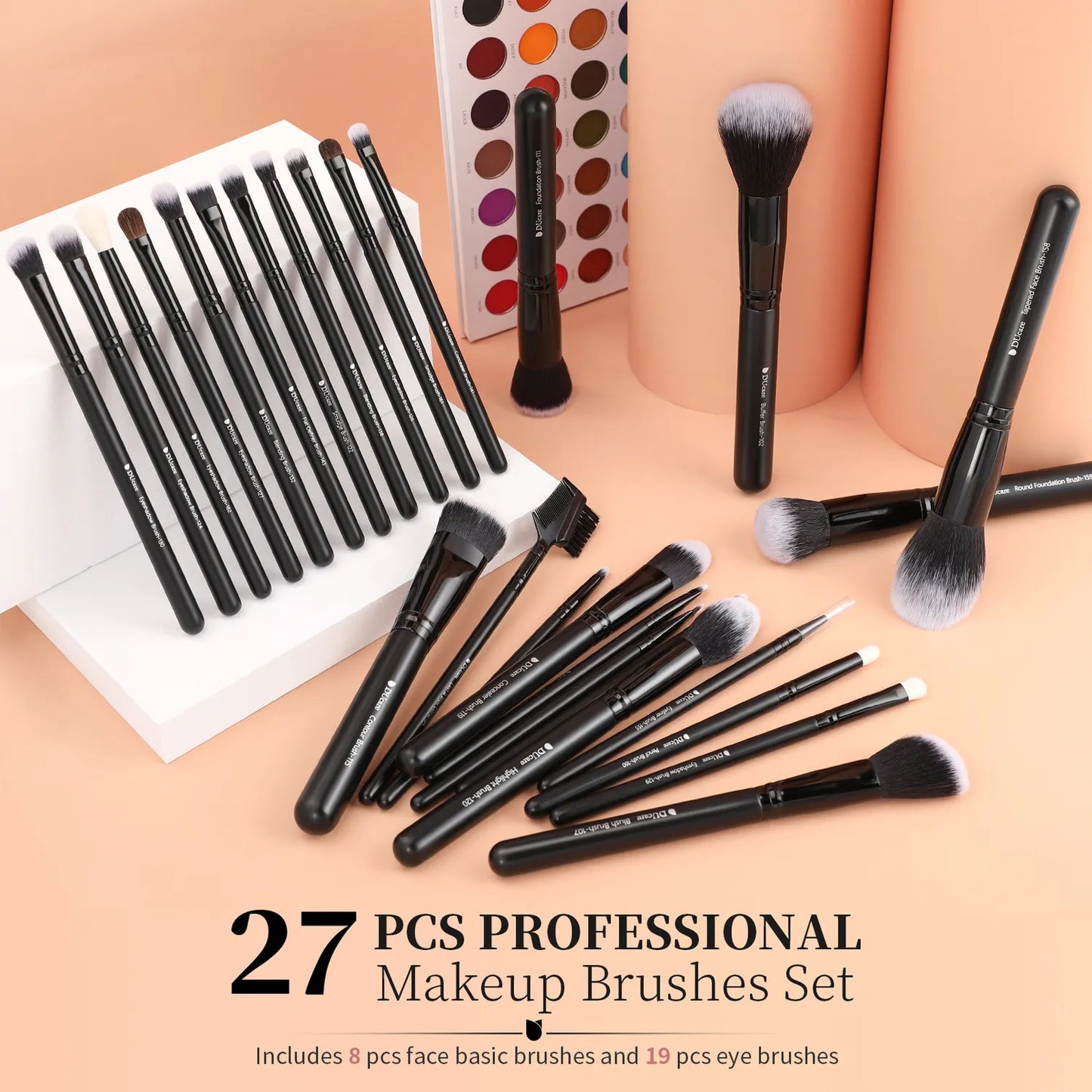 Ducare Dark & Angel Premium Soft 27-Piece Eye & Face Brush Set