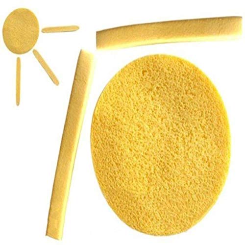 Face Compressed Facial Cleaning Wash Puff Sponge Cleansing Pad (12-pieces, Yellow)