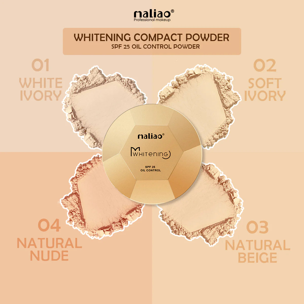 Maliao Whitening Oil-Free Long Lasting Compact Powder